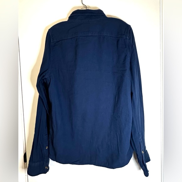 Abercrombie Fitch Shirt XL Muscle Fit Soft Cotton Blue Button Up Long Sleeve - Picture 2 of 9